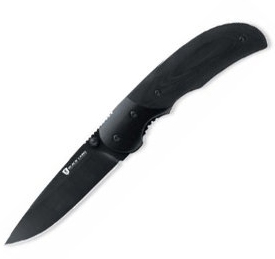 Flash, G-10 Handle, Spear Point, Black Blade, Plain, BR320120BL