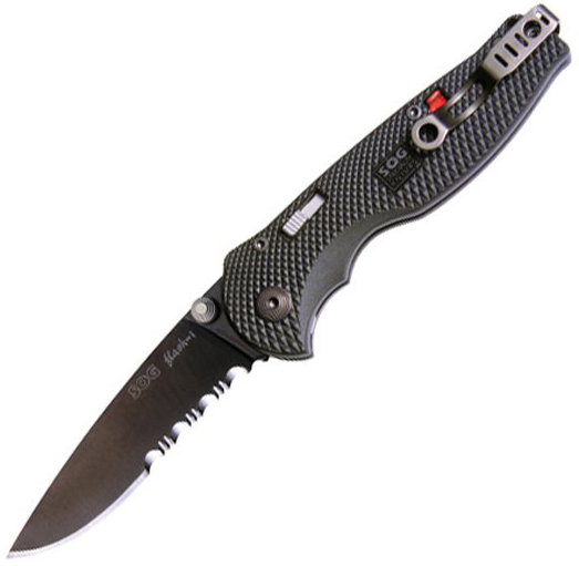 Flash II, Black Zytel Handle, TiNi Black Blade, ComboEdge, TFSA-98