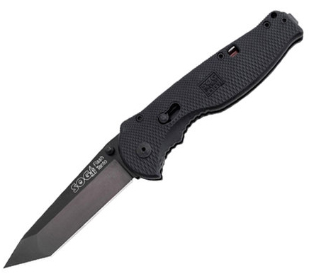 Flash II Black Handle, Black TiNi Tanto Blade, Plain, TFSAT-8