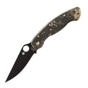 Military Model, Digital Camo G-10 Handle, Black Blade, Plain, C36GPCMOBK