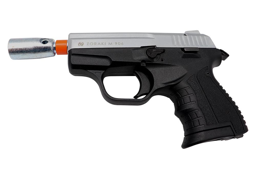 ZORAKI M906 GAS & SIGNAL, BLANK PISTOL, MATTE CHROME