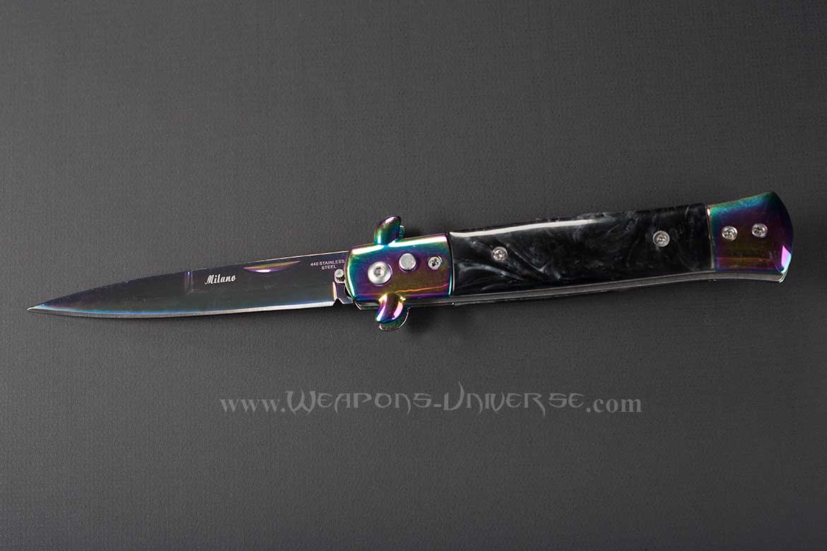 Black Titanium Switchblade Automatic Knife