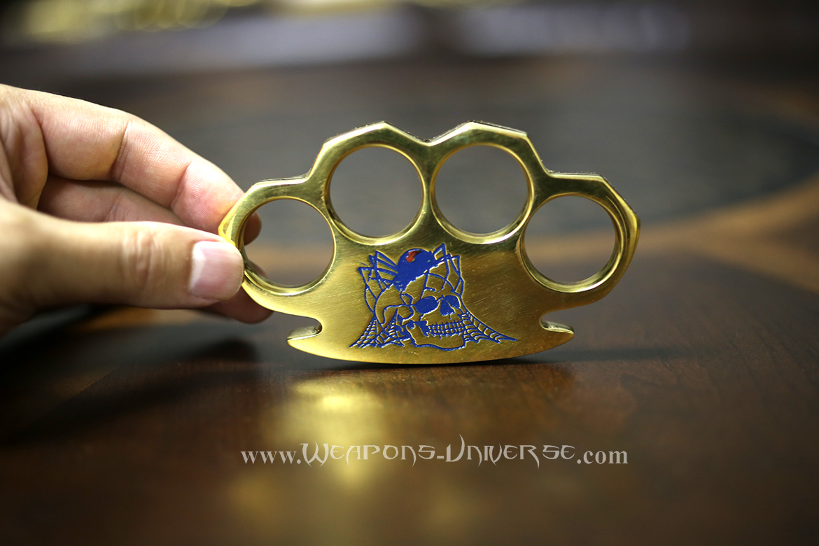 Black Widow Real Brass Knuckles, Blue