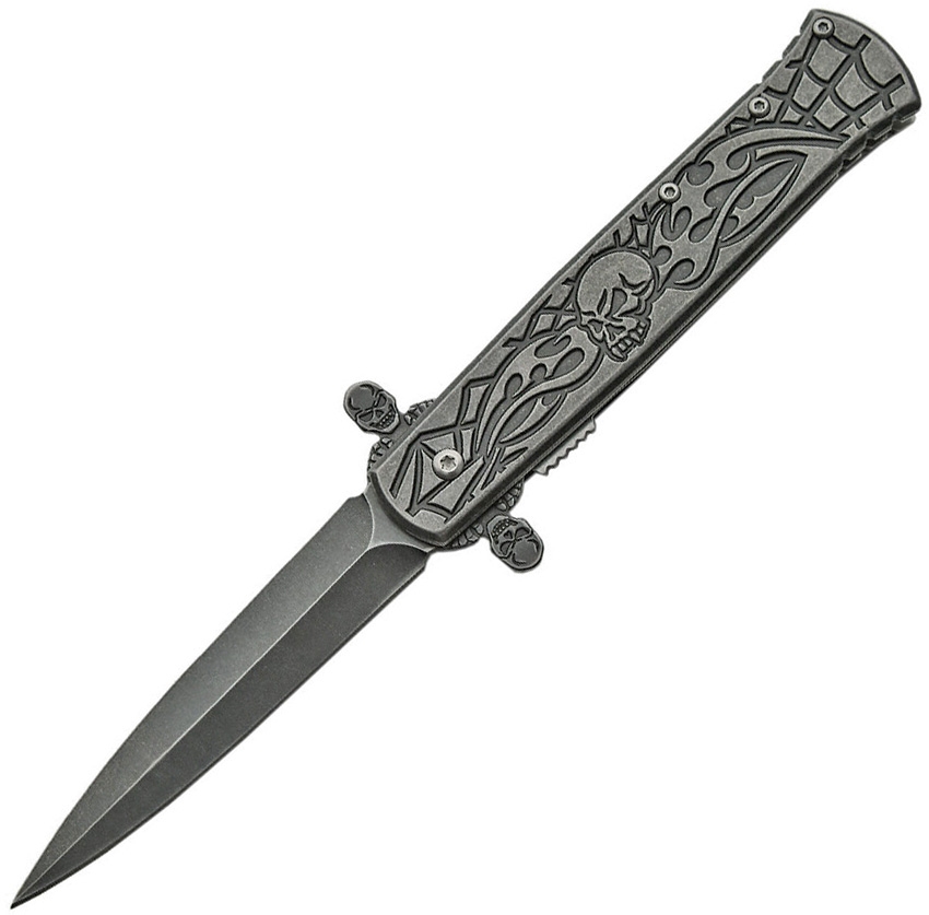 China Made CN300310SW Skull Web Linerlock A/O Knife