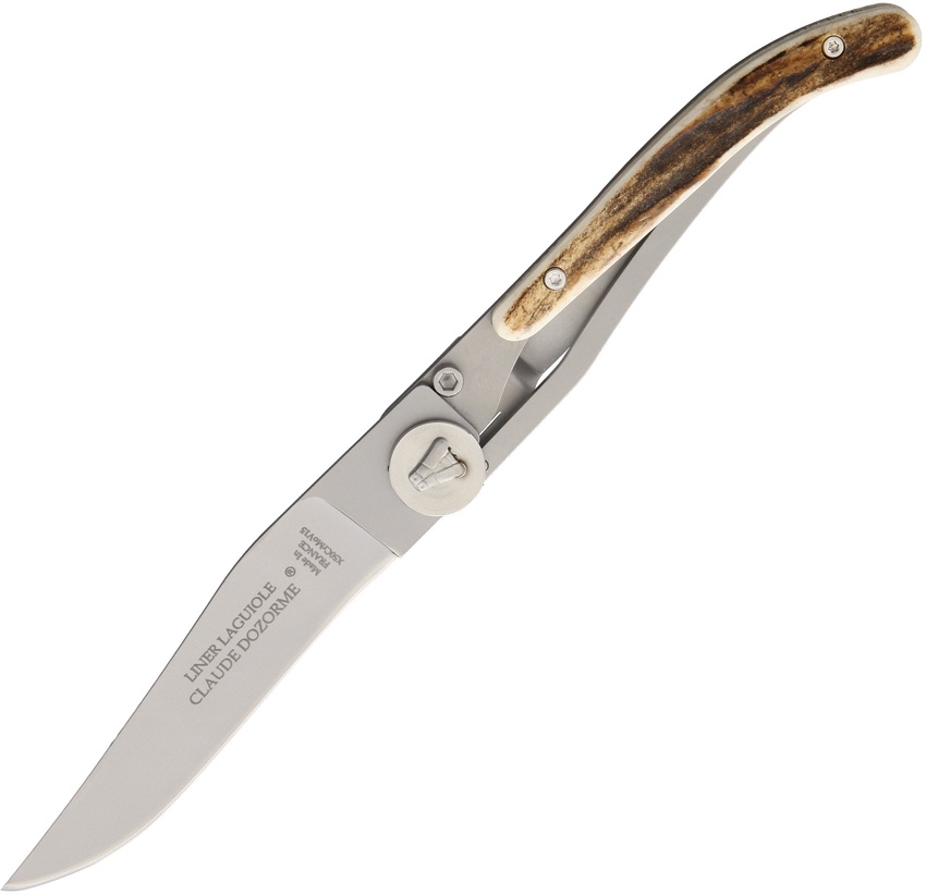 Claude Dozorme CLD16014279 Laguiole Linerlock Stag Horn Knife