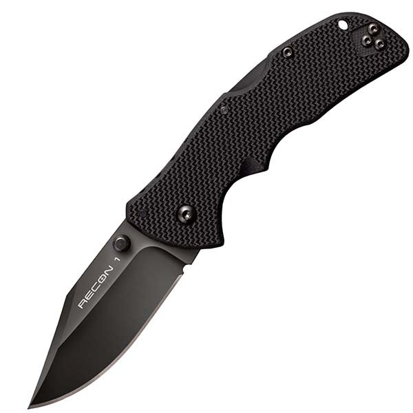 Cold Steel 27TMCC Mini Recon 1, Black G10 Handle,Black Clip Point Plain