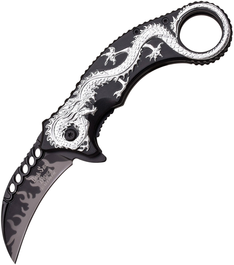 Dark Side DSA005SL Karambit Linerlock A/O Knife, Silver