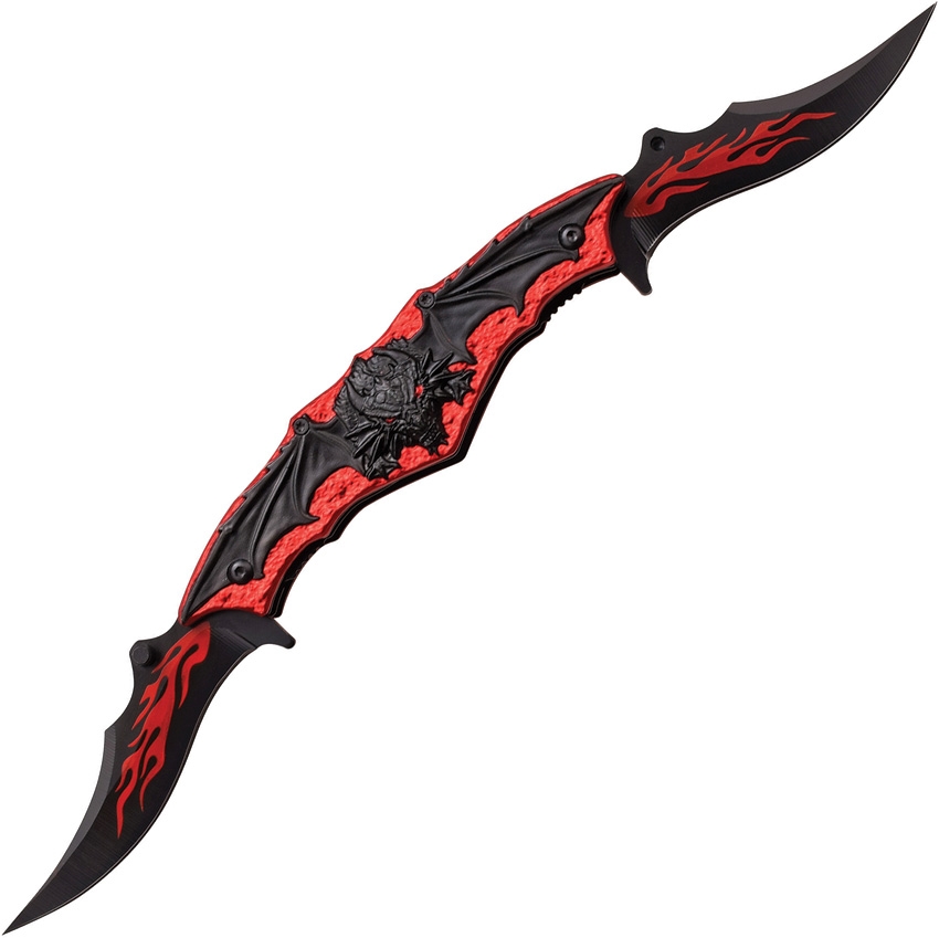 Dark Side DSA037BR Dual Blade Linerlock A/O Knife, Red