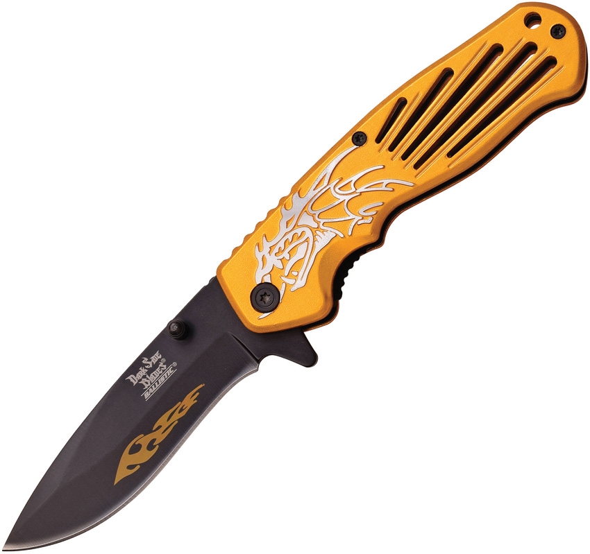 Dark Side DSA038GD Dragon Linerlock A/O Knife, Gold