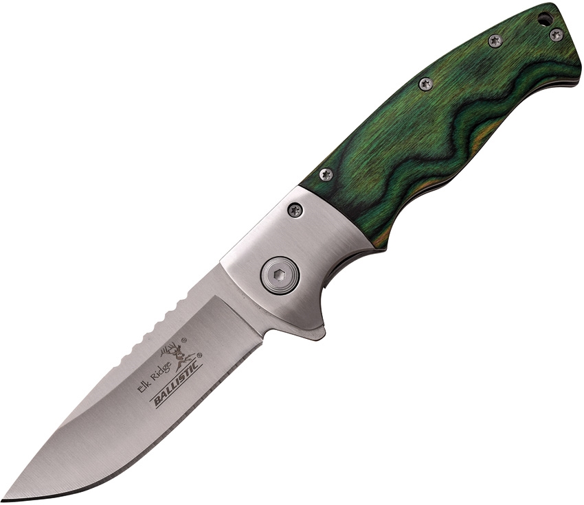 Elk Ridge ERA010SGN Linerlock A/O Knife, Green