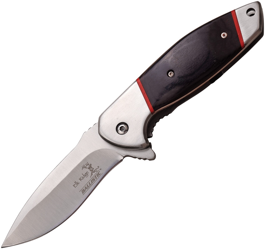 Elk Ridge ERA163BW Framelock A/O Knife, Black, Pakkawood