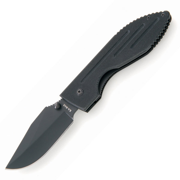 KA-BAR 3072 Warthog Folder II Knife, Black G-10 Handle