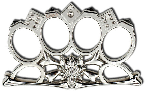 Lucky Werewolf Crossbones Knuckle, Chrome