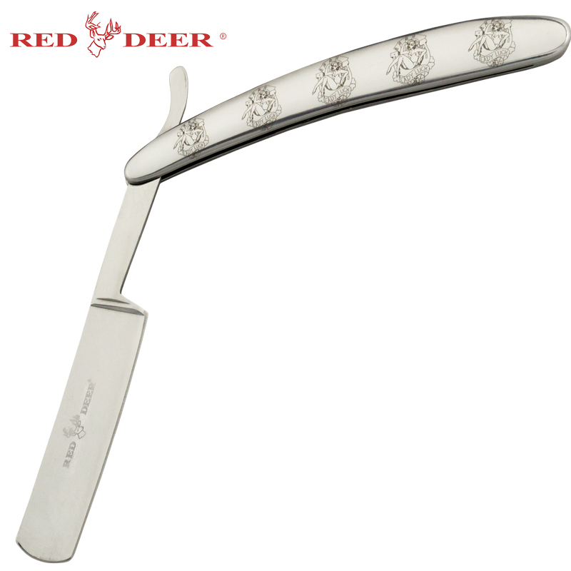 Red Deer Shaving Barber Vintage Straight Razor, Lady Luck 