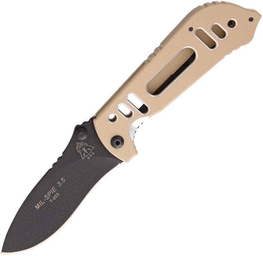 TOPS MIL35FBT Mil SPIE 3.5 Black and Coyote Knife