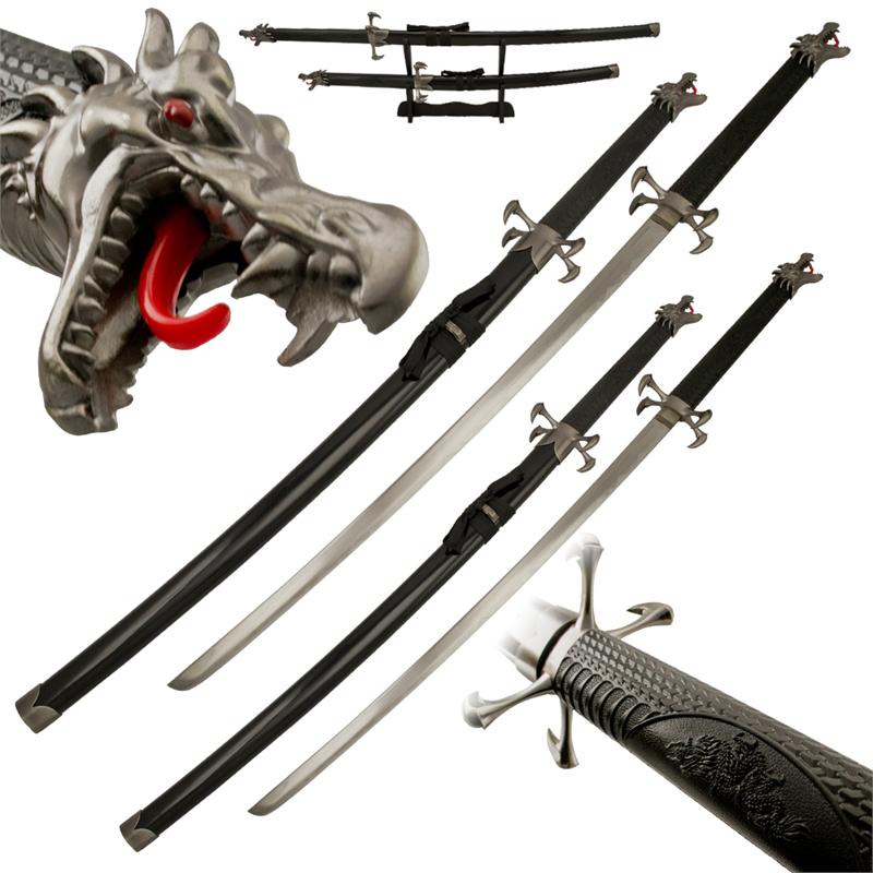 Two Headed Dragon Samurai Sword Katana Set